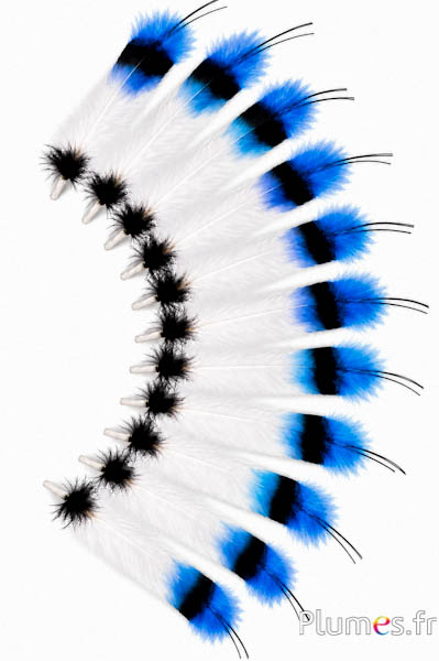Oca - piuma indiana stile nativo - 30-35 cm - bianca-nera-turchese
